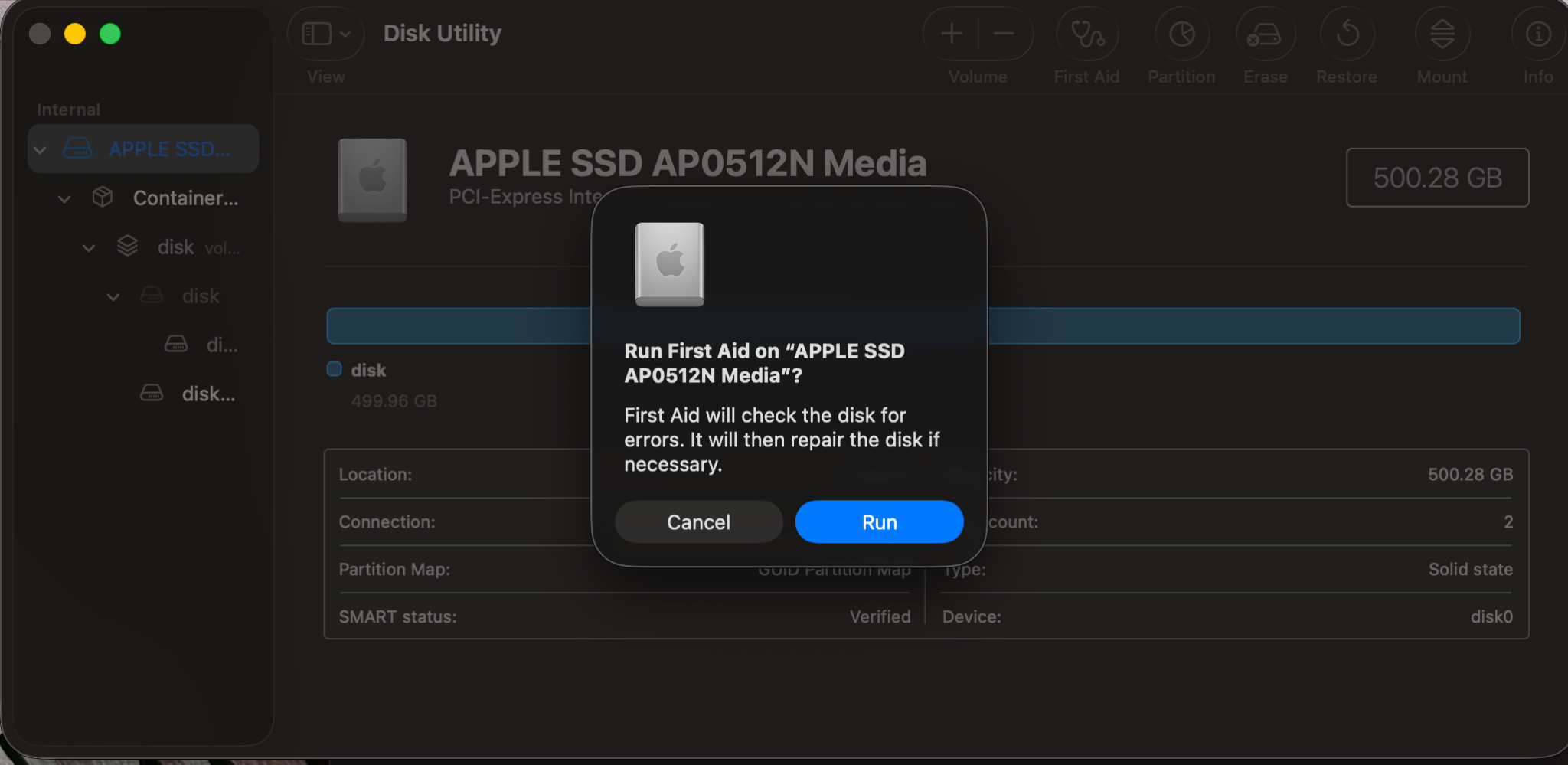 Allow it to unmount and check the disk